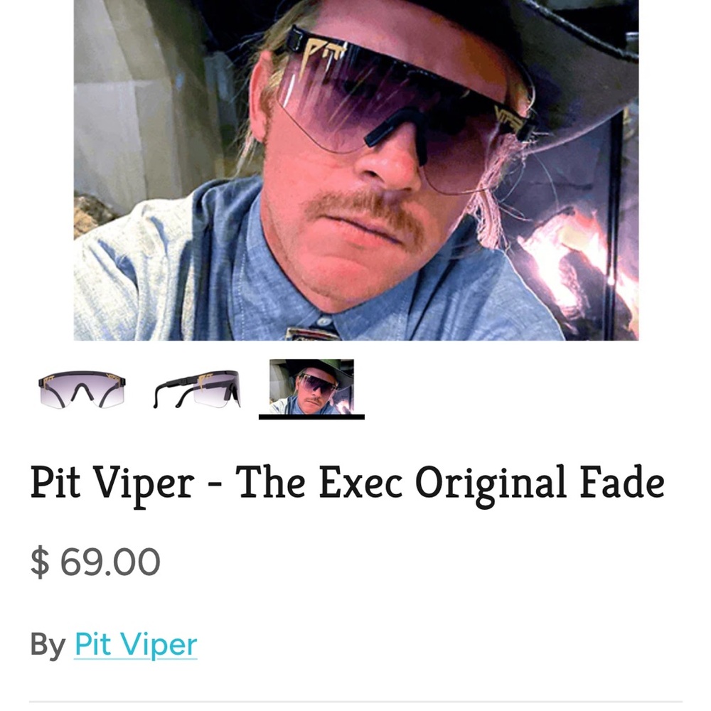 Pit Viper The Exec Original Fade Sunglasses Black Gold Wrap